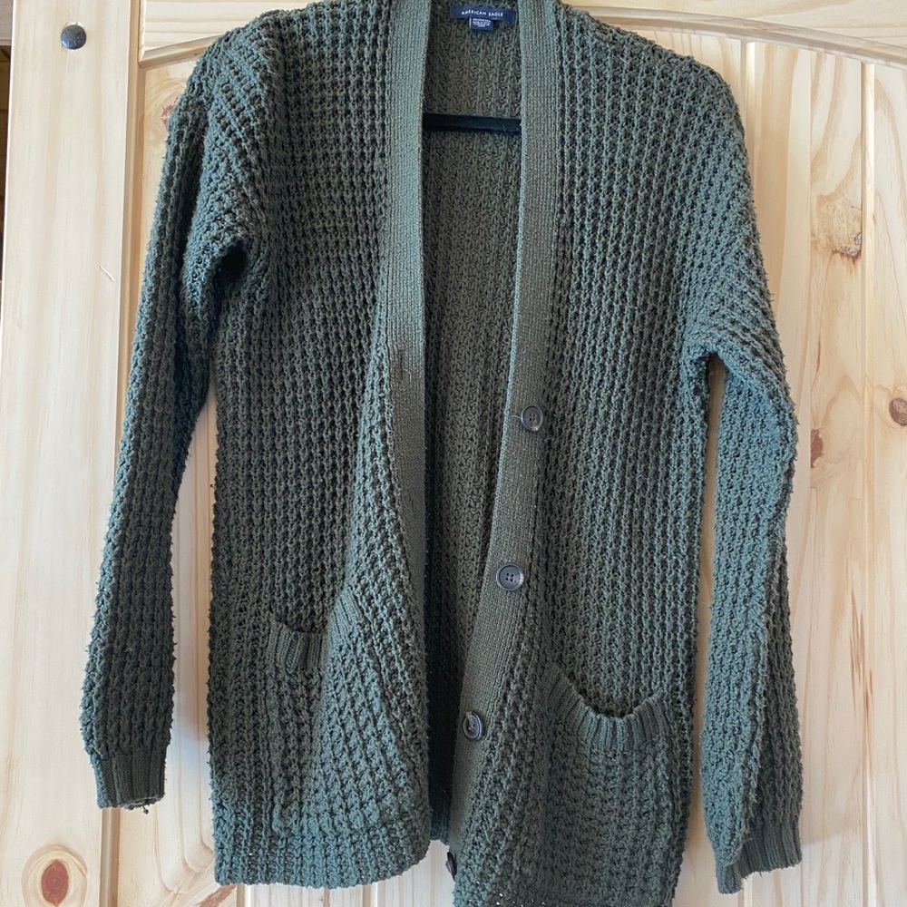 American Eagle waffle knit cardigan